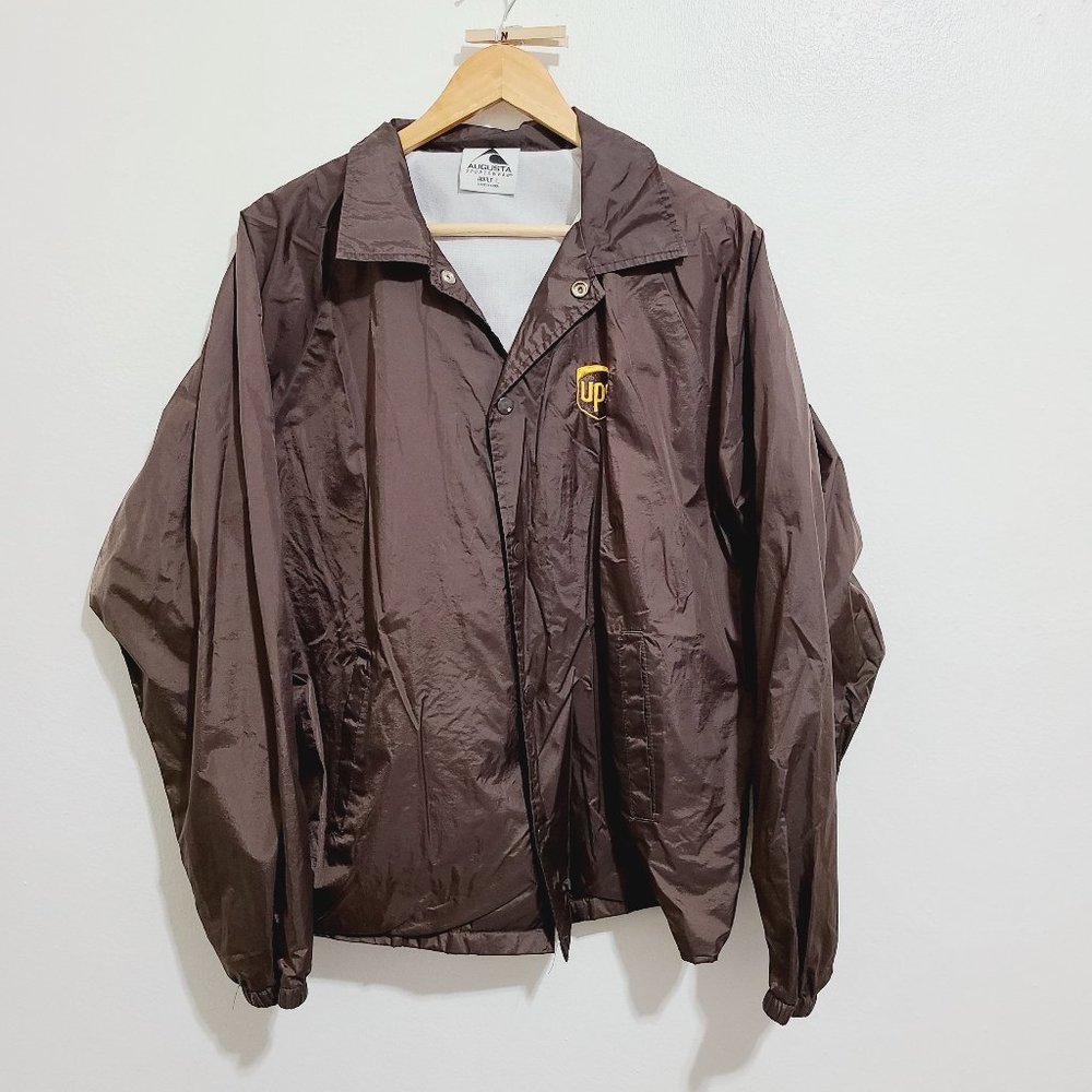 Vintage UPS Full zip Windbreaker Jacket Brown